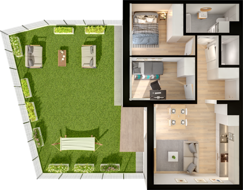 Plan 3 pok. 52m²