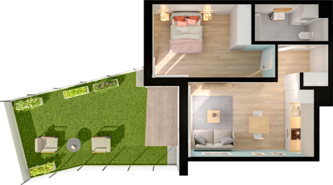 Plan 2 pok. 42m²