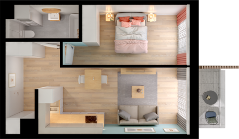 Plan 2 pok. 41m²