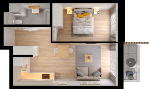 Plan 2 pok. 38m²