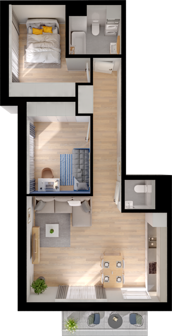 Plan 3 pok. 60m²