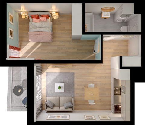 Plan 2 pok. 42m²