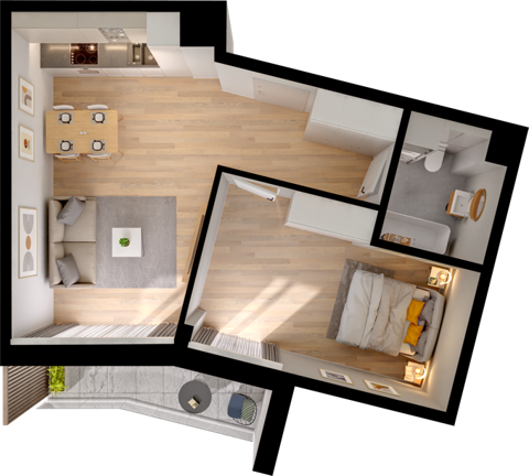 Plan 2 pok. 46m²
