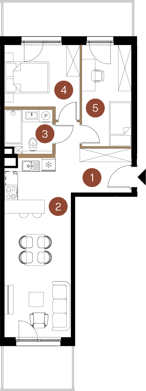 Plan 3 pok. 54m²