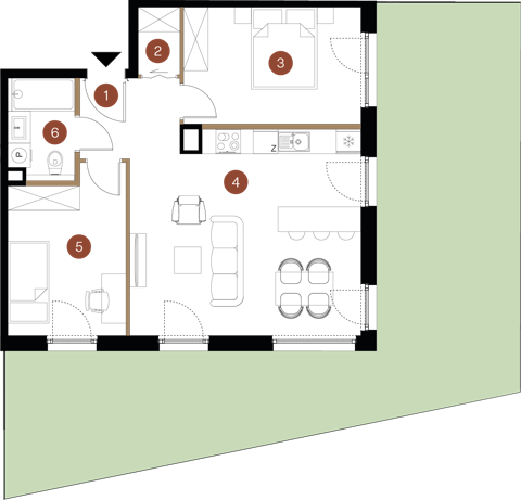 Plan 3 pok. 60m²