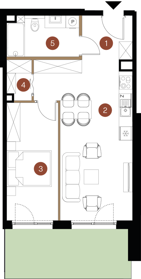 Plan 2 pok. 48m²