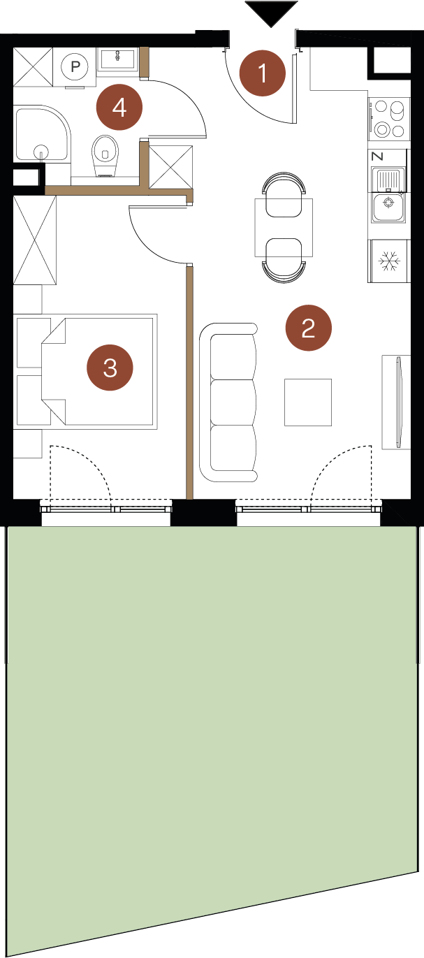 Plan 2 pok. 32m²