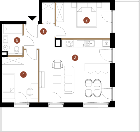 Plan 3 pok. 60m²