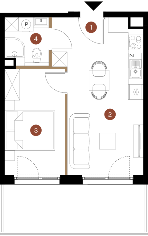 Plan 2 pok. 32m²