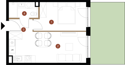 Plan 2 pok. 36m²