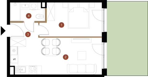 Plan 2 pok. 36m²
