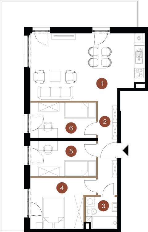 Plan 4 pok. 69m²