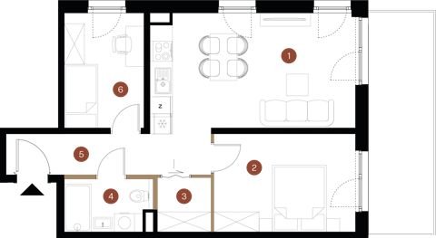Plan 3 pok. 55m²