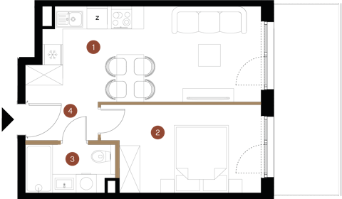 Plan 2 pok. 35m²