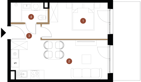 Plan 2 pok. 36m²