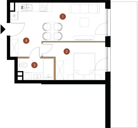 Plan 2 pok. 36m²