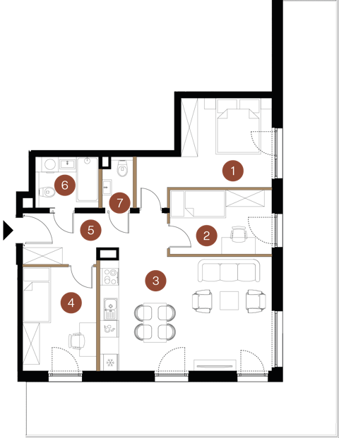 Plan 4 pok. 68m²