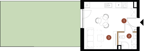 Plan 1 pok. 26m²