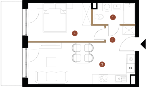 Plan 2 pok. 38m²