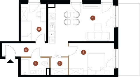 Plan 3 pok. 55m²