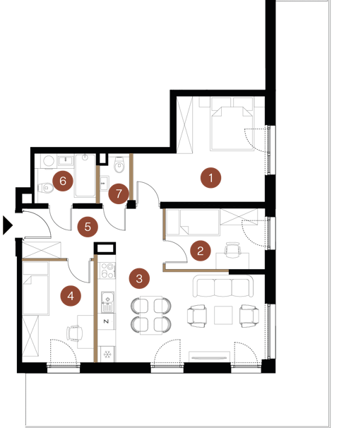 Plan 4 pok. 68m²