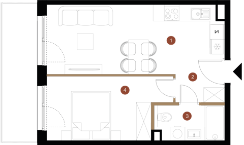 Plan 2 pok. 38m²