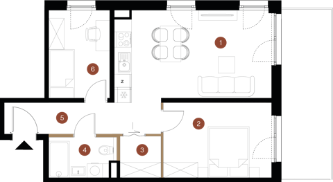 Plan 3 pok. 55m²