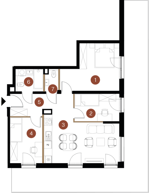 Plan 4 pok. 68m²
