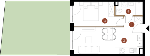 Plan 2 pok. 38m²