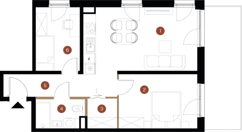 Plan 3 pok. 54m²