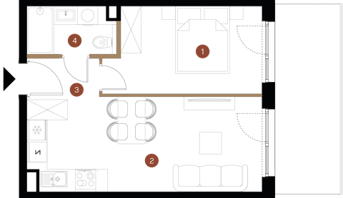 Plan 2 pok. 36m²