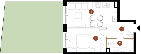 Plan 2 pok. 34m²
