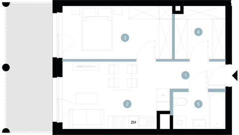 Plan 2 pok. 40m²