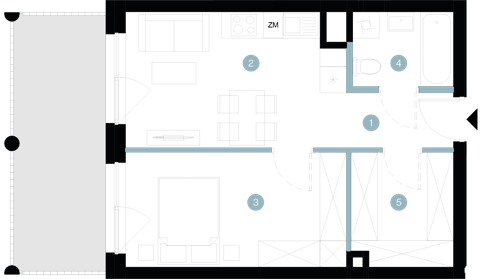 Plan 2 pok. 41m²