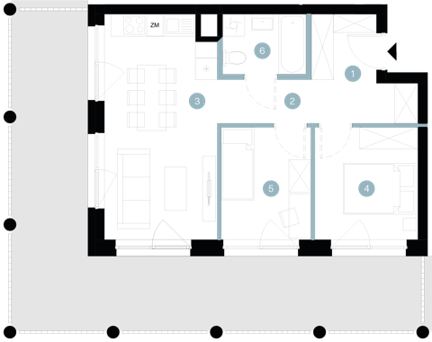 Plan 3 pok. 49m²
