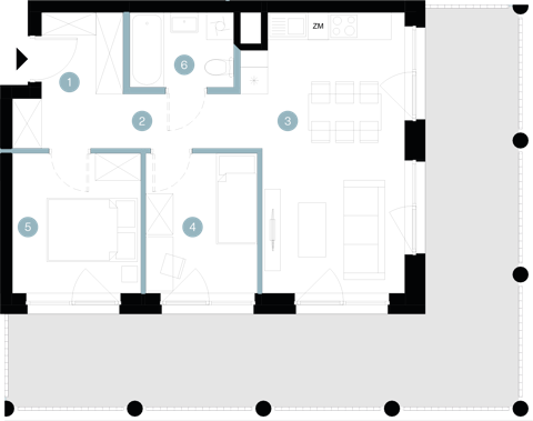 Plan 3 pok. 50m²