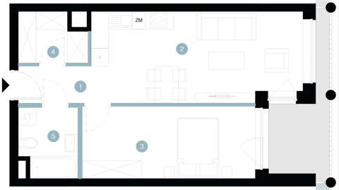 Plan 2 pok. 47m²