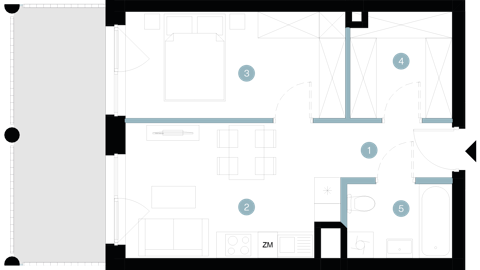 Plan 2 pok. 40m²