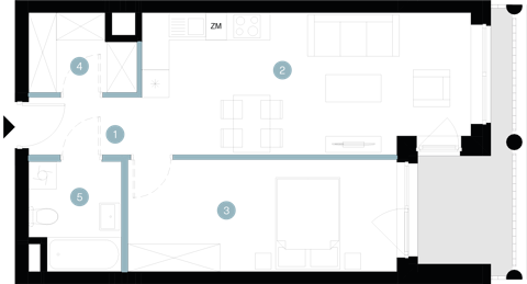 Plan 2 pok. 47m²