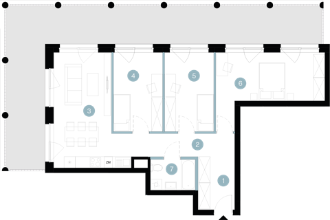 Plan 4 pok. 77m²