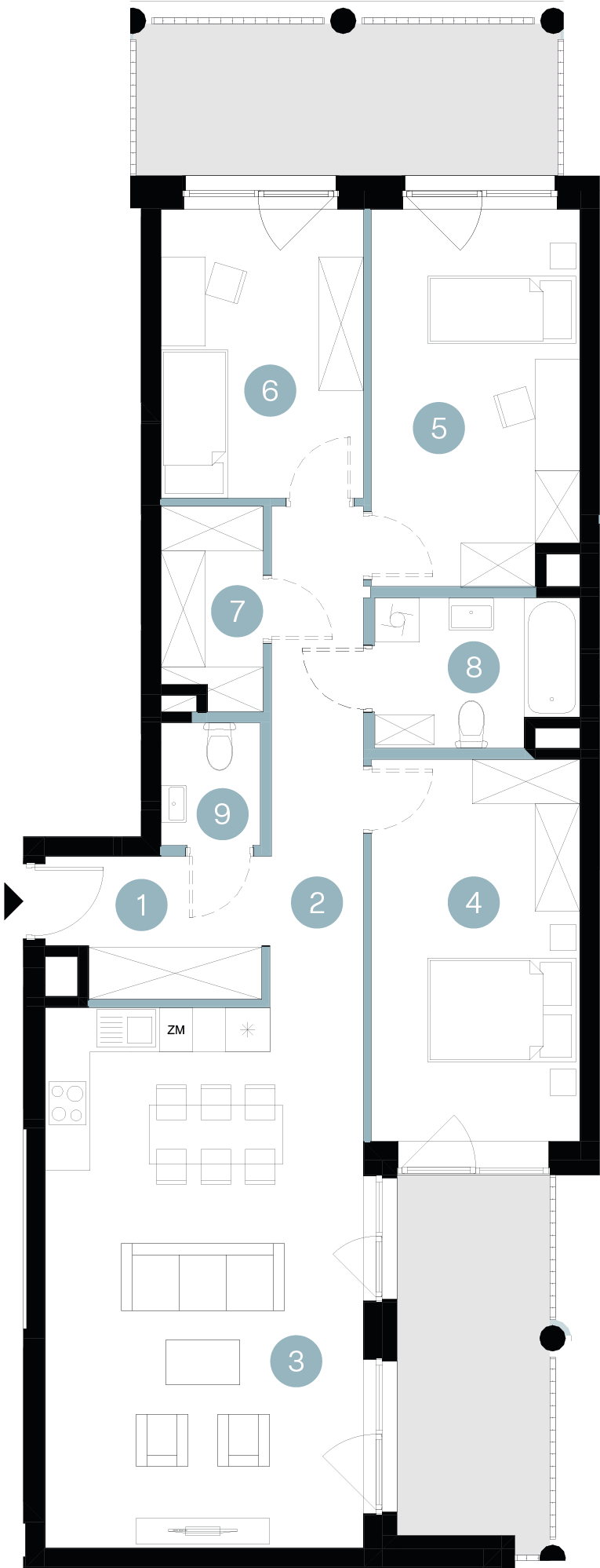 Plan 4 pok. 95m²
