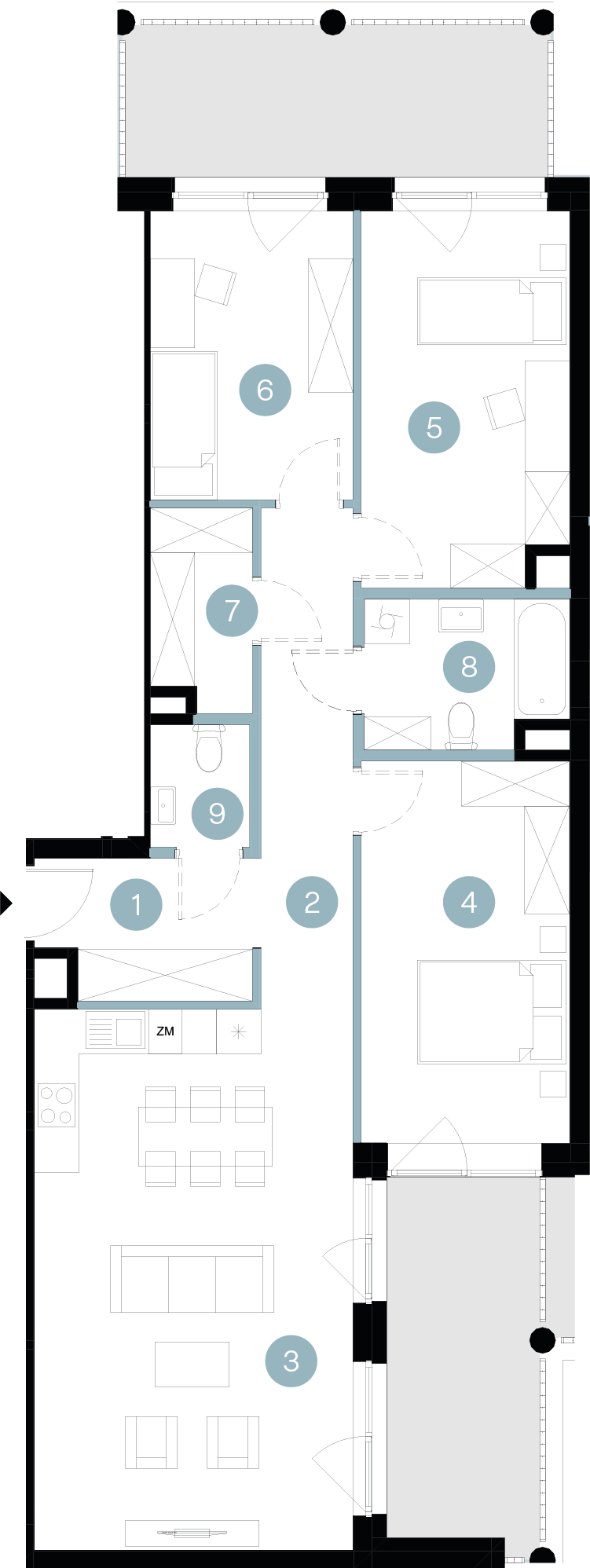 Plan 4 pok. 95m²