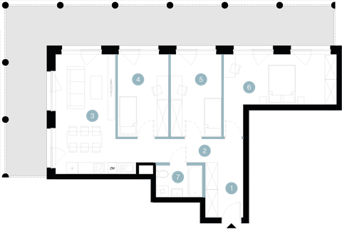 Plan 4 pok. 77m²