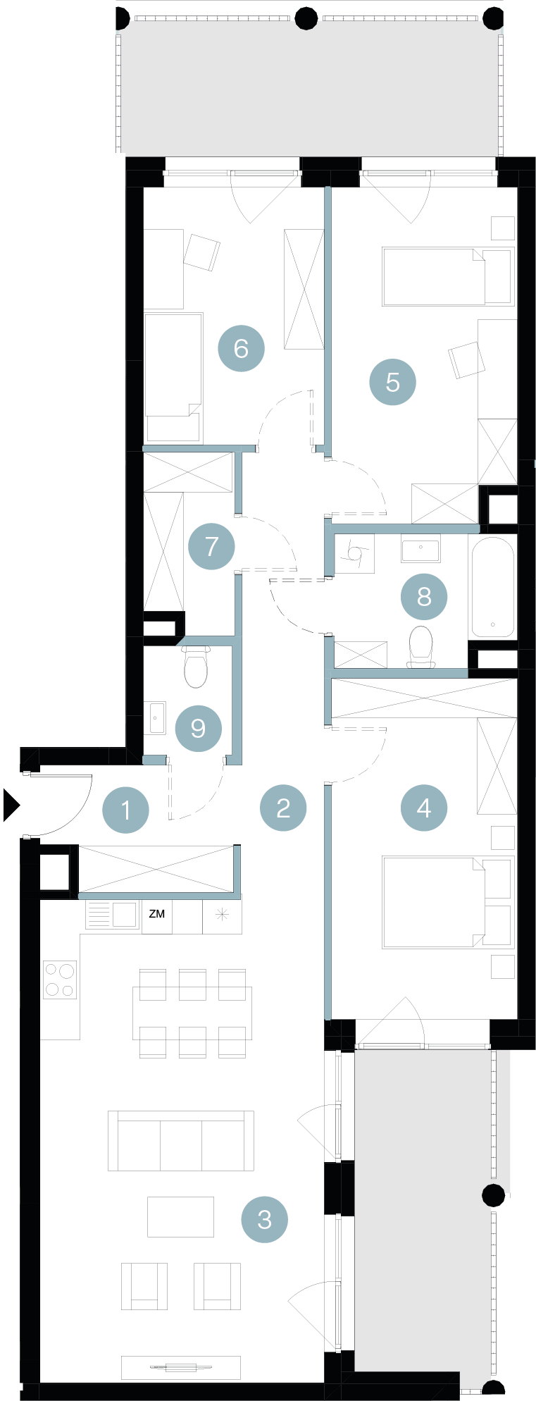 Plan 4 pok. 95m²