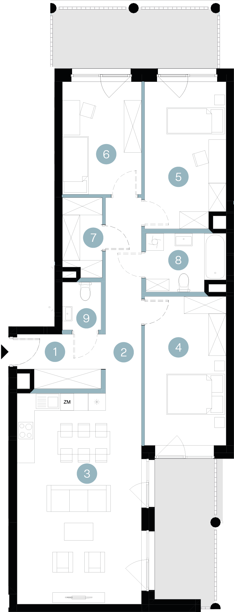 Plan 4 pok. 95m²