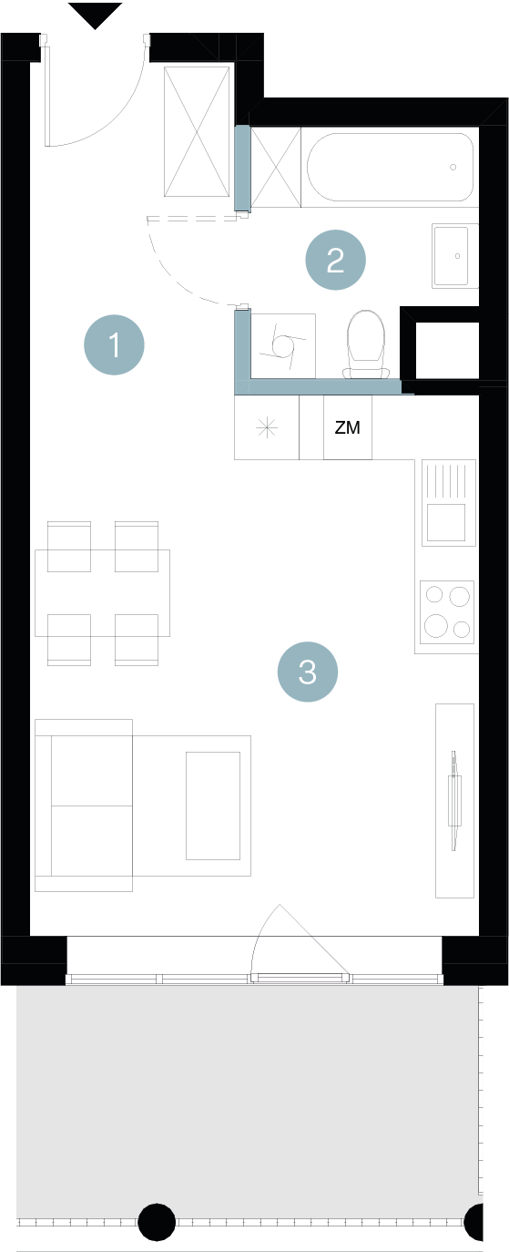 Plan 1 pok. 31m²