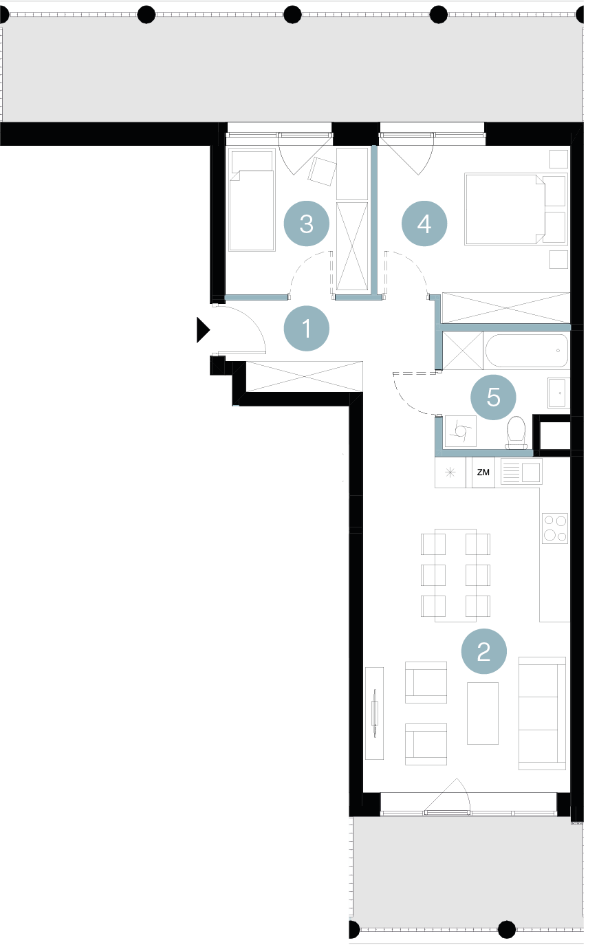 Plan 3 pok. 61m²