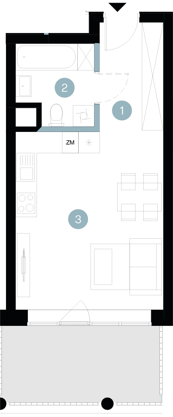 Plan 1 pok. 31m²