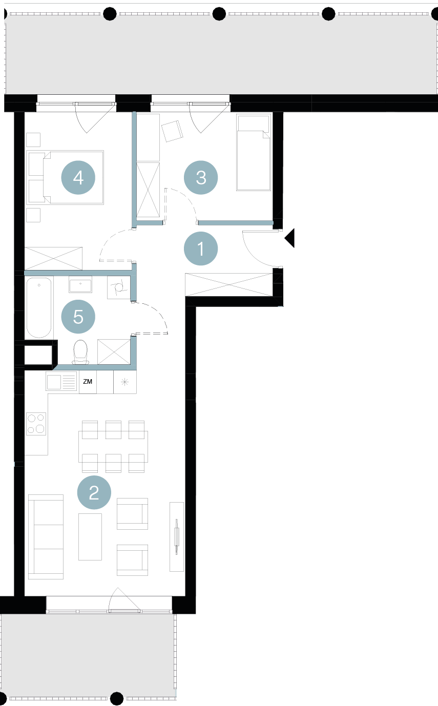 Plan 3 pok. 61m²
