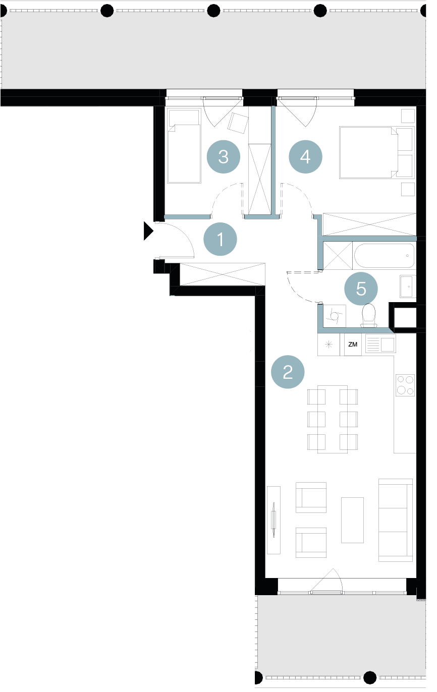 Plan 3 pok. 61m²
